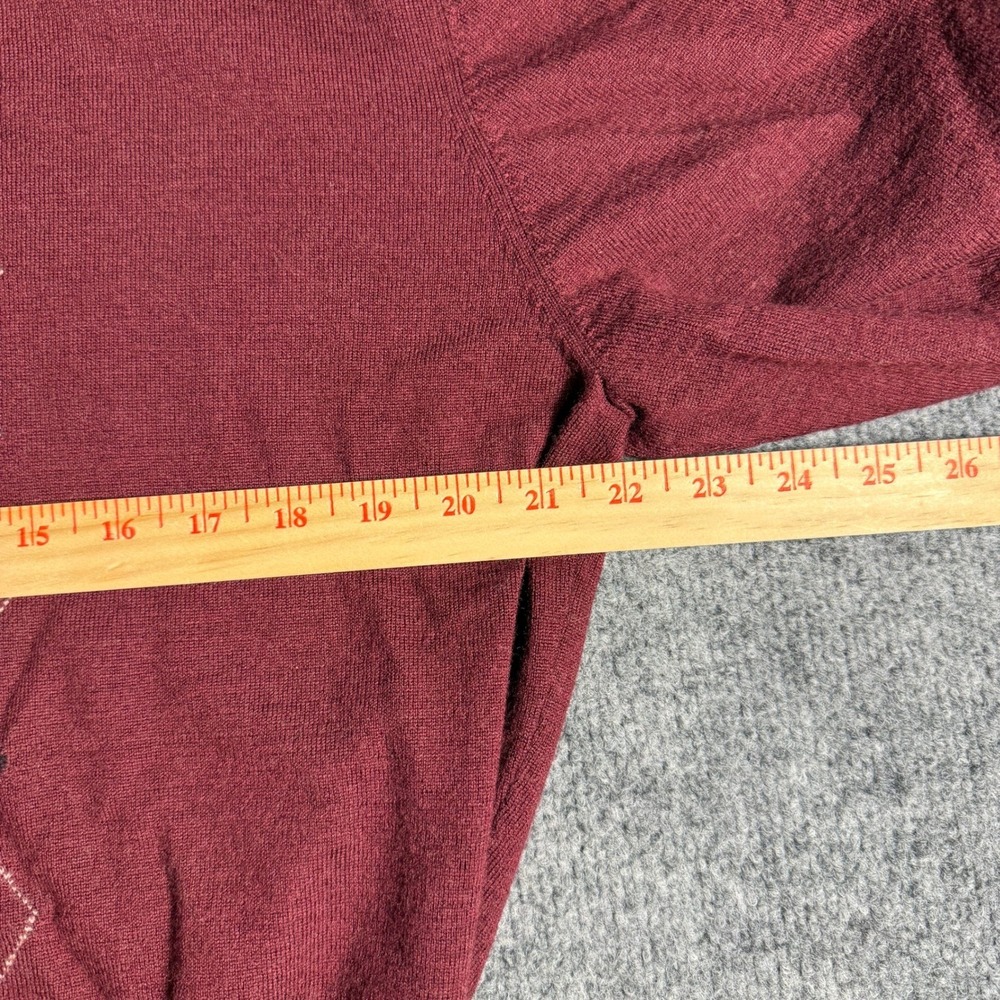 Jos. A. Bank Signature Collection Mens XXL Burgundy Argyle Merino Wool Sweater - Picture 6 of 7
